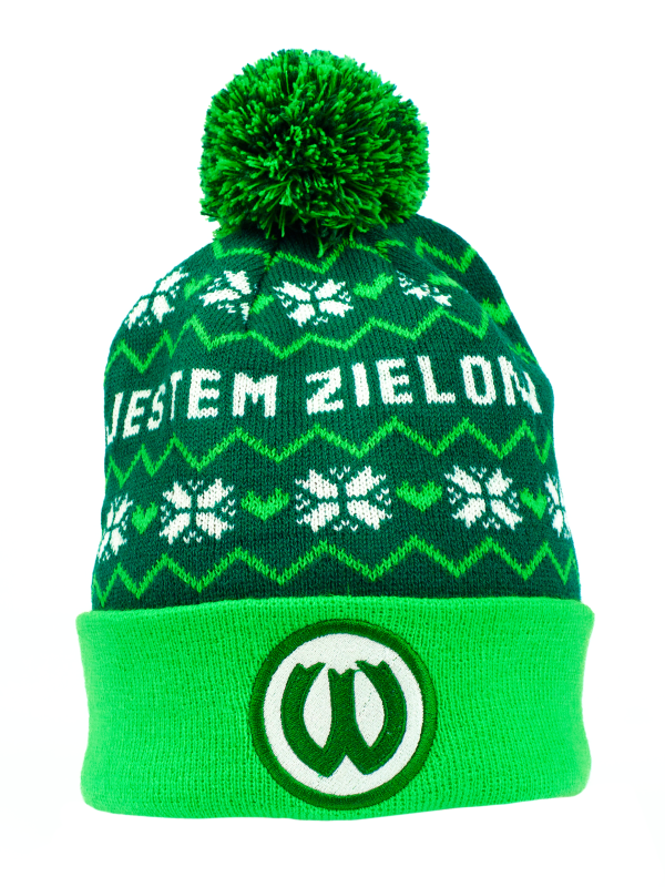 Czapka zimowa z pomponem "Jestem Zielony"